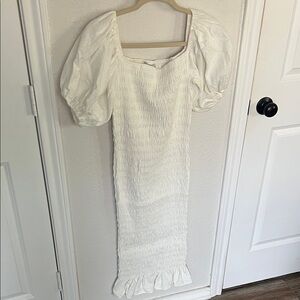Never Fully Dressed White Long Sleeve Dress
